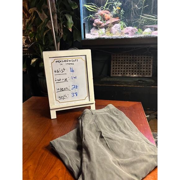 Tommy Bahama Silk Blend Pants Pleated Dress Slacks Gray 32 x 30 Relaxed Fit - Picture 7 of 7